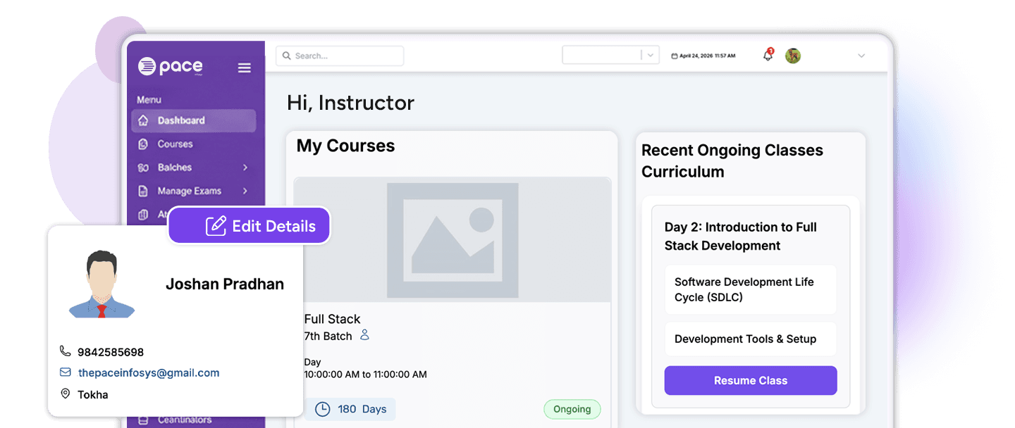 instructor Interface Preview