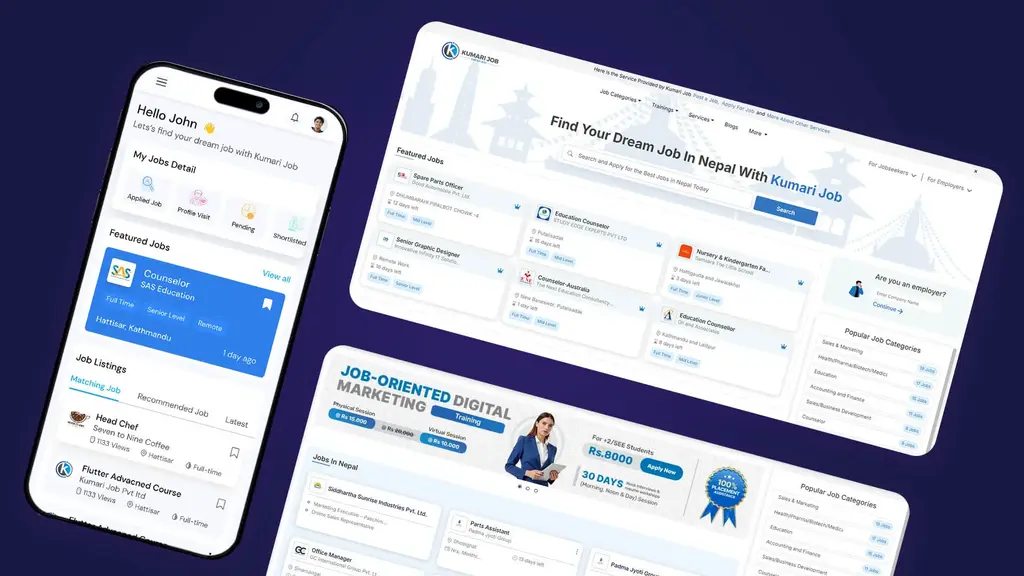 Kumari Job Modern Job Portal Design Preview - Pace Infosys