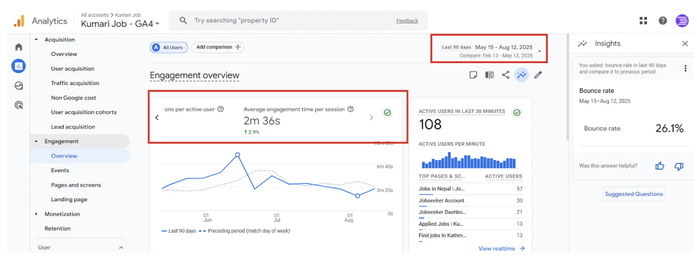 Kumari Job User Engagement Analysis - SEO Case Study