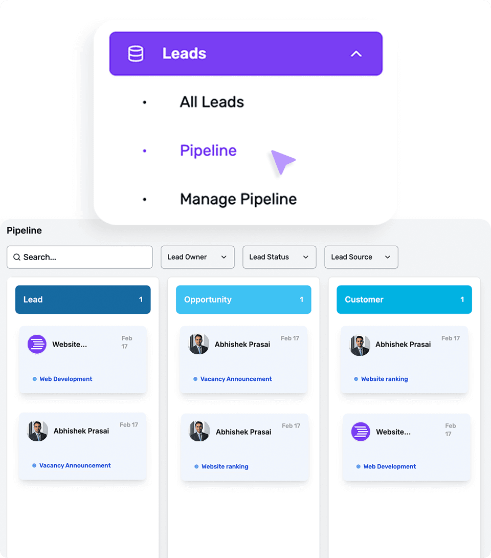 Pace CRM Feature: Lead Tracking System