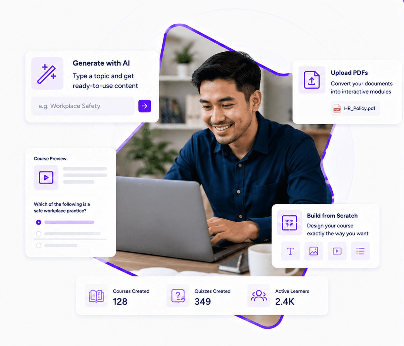 Create engaging courses whenever you are ready