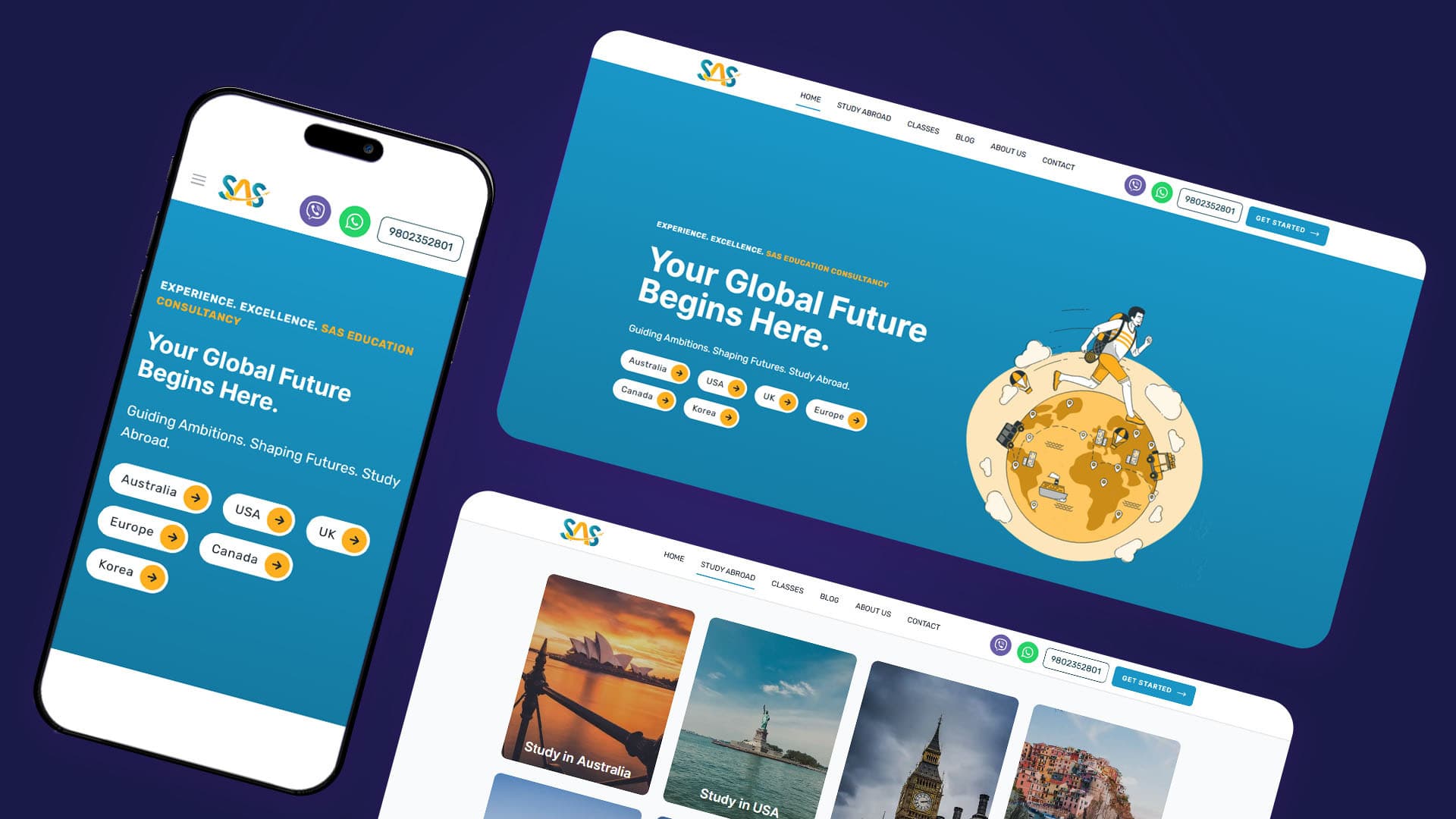 SAS Education Consultancy Website Design Preview - The Pace Infosys