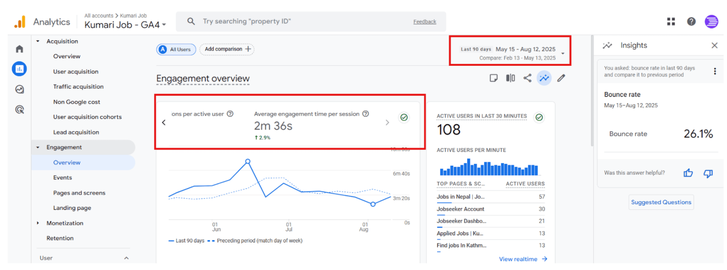 Kumari Job User Engagement Analysis - SEO Case Study